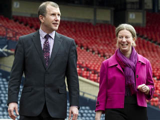 Stewart Regan_and_Shona_Robison_Hampden_Park_February_21_2012