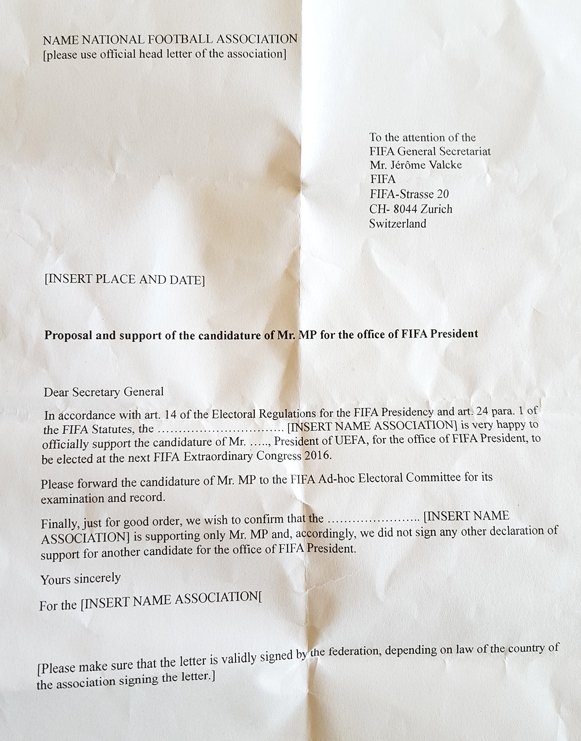 Copy of AFC form letter